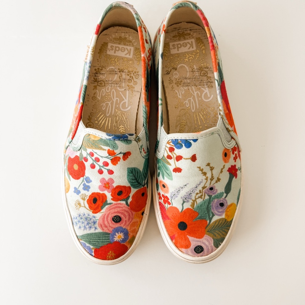 Keds x Rifle Paper Co Triple Decker Canvas Sneakers Vibrant Floral Design